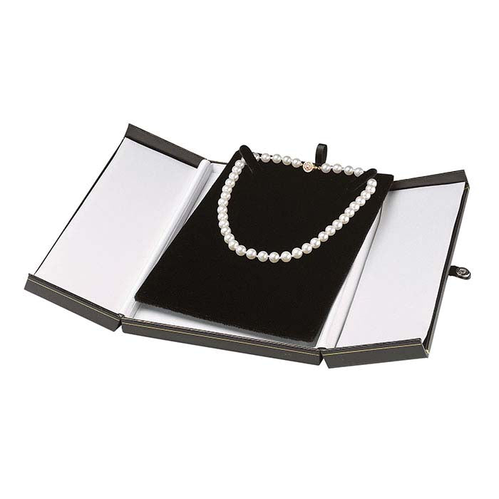 Faux Leather Snap-Tab Necklace Gift Box