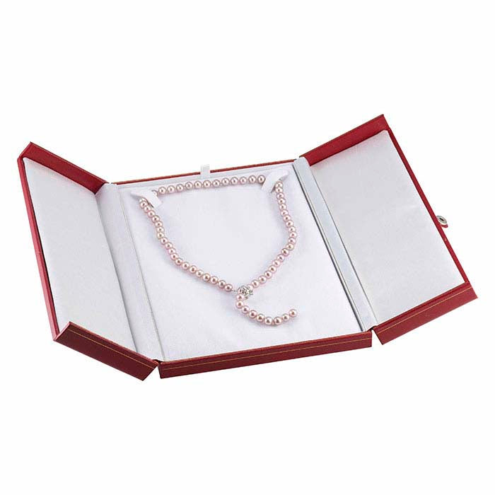 Faux Leather Snap-Tab Necklace Gift Box