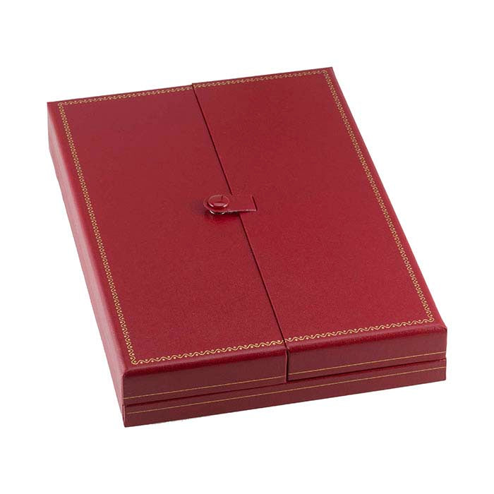 Faux Leather Snap-Tab Necklace Gift Box