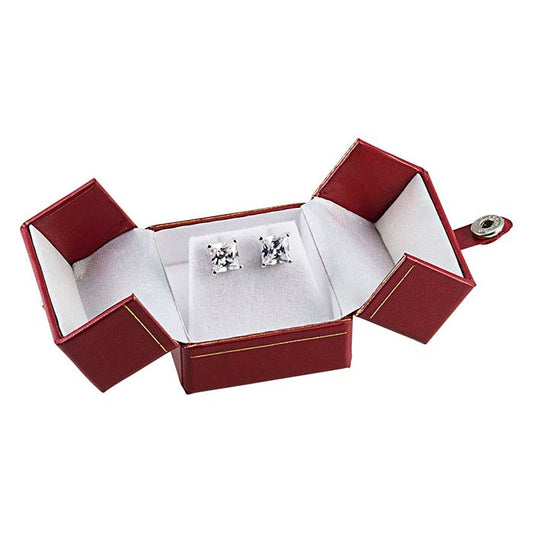 Faux Leather Snap-Tab Earring Gift Box