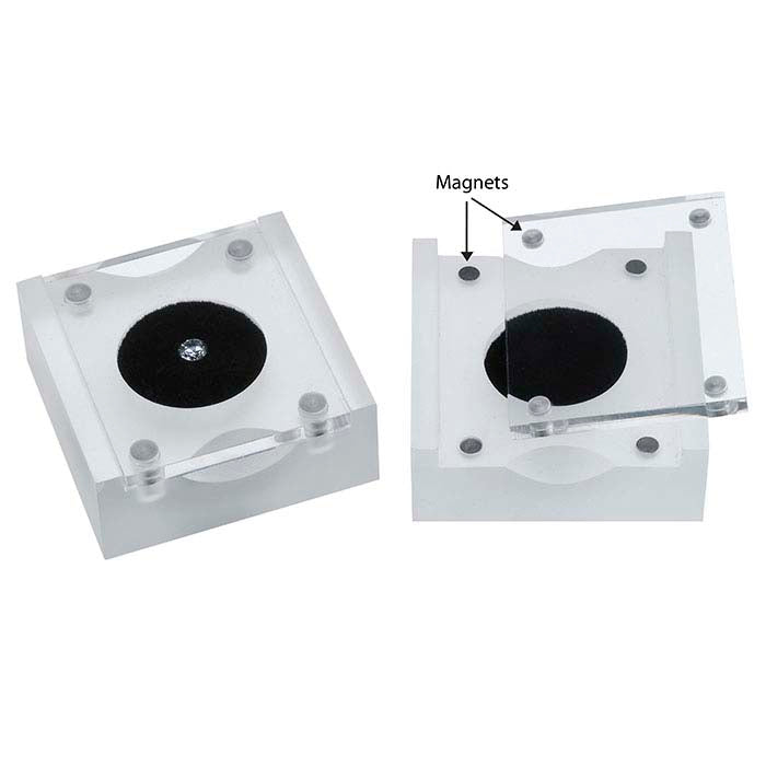 Acrylic Gem Box With Magnetic Lock, Black Insert