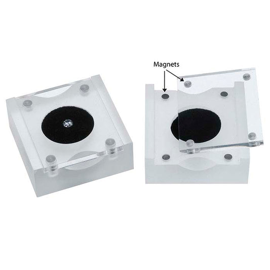 Acrylic Gem Box With Magnetic Lock, Black Insert