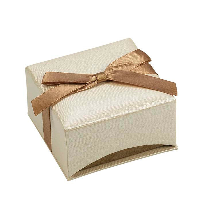 Ribbon-Wrapped Linen Paper Earring Gift Box