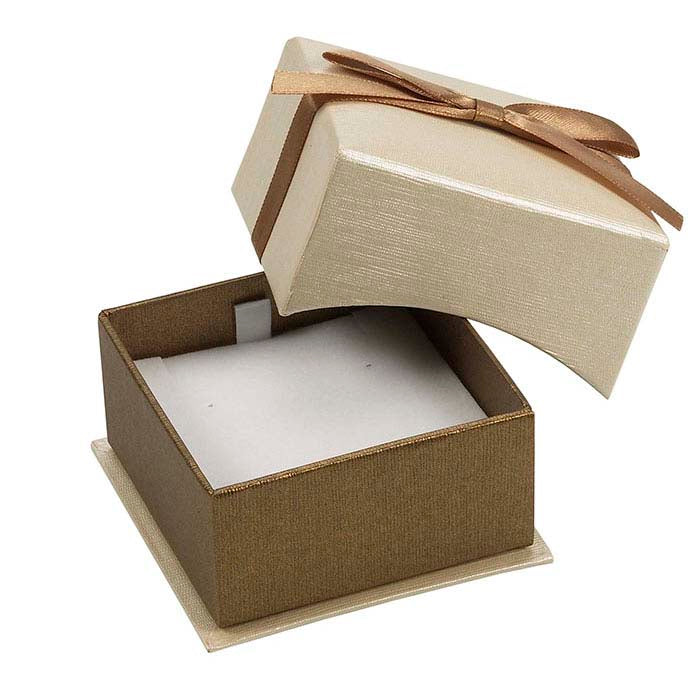 Ribbon-Wrapped Linen Paper Earring Gift Box
