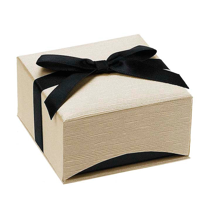 Ribbon-Wrapped Linen Paper Earring Gift Box