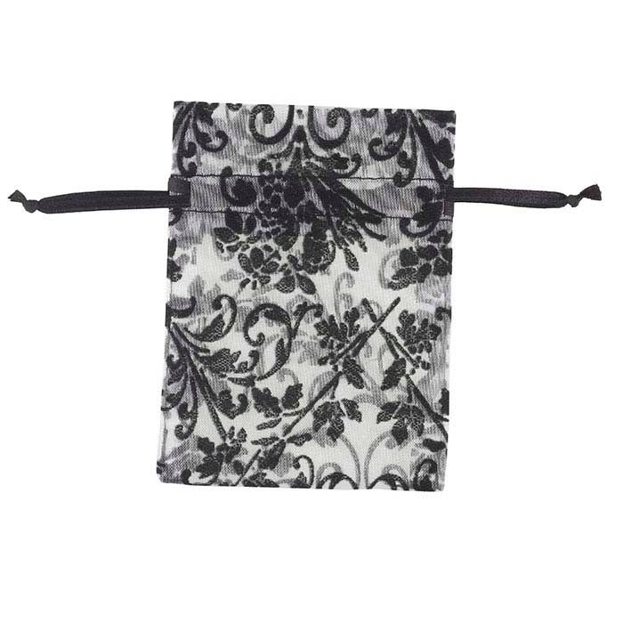 Damask Flocked Organza Pouch