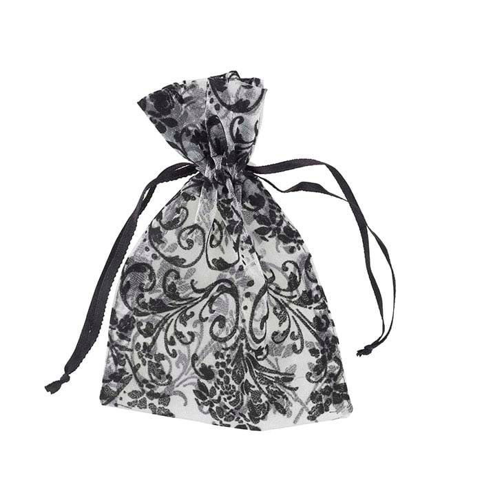 Damask Flocked Organza Pouch