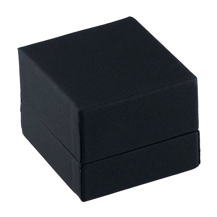 Scatola Regalo per Anello in Pelle Nera della Collezione Midnight