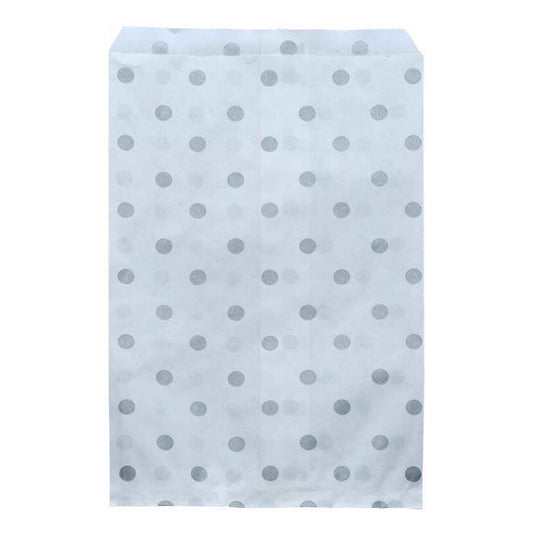 Silver Dots Print Paper W x H Merchandise Bag