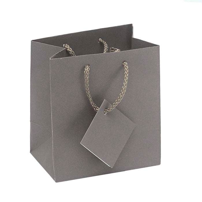 Matte-Finish Gray Paper Tote