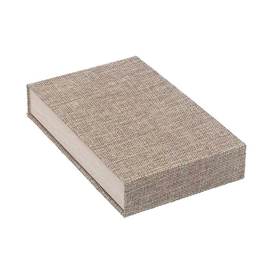 Cabana Burlap and Wood-Patterned Necklace Gift Box