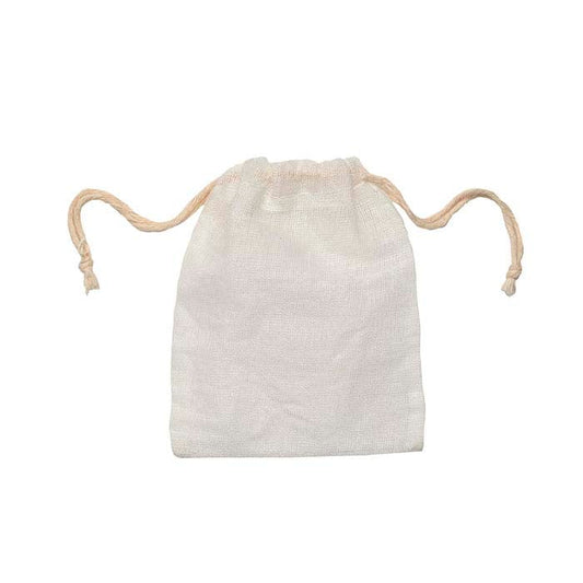 White Cotton Muslin Pouch
