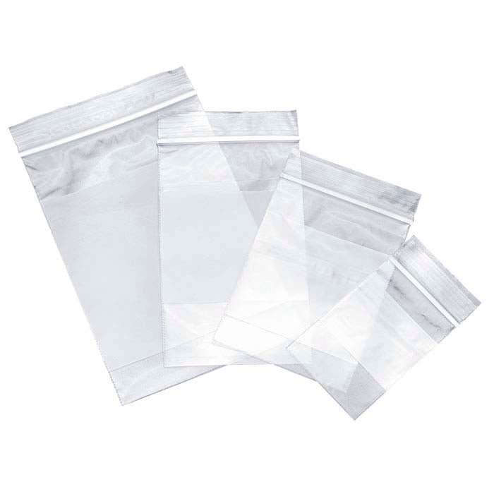 White-Block 2-mil Clear Plastic Zip Bag