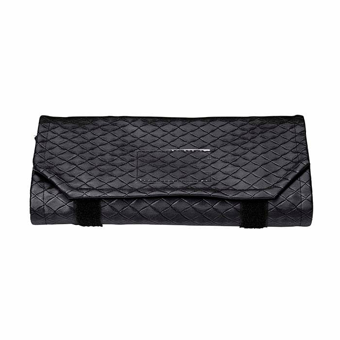 مجلد سلسلة وقلادة من الجلد الصناعي المبطن الأسود