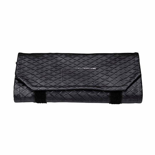 مجلد سلسلة وقلادة من الجلد الصناعي المبطن الأسود