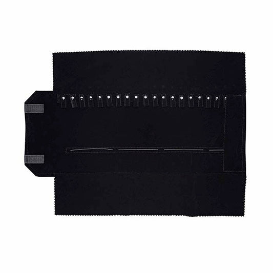 Black Quilted Faux Leather Chain and Necklace Folder