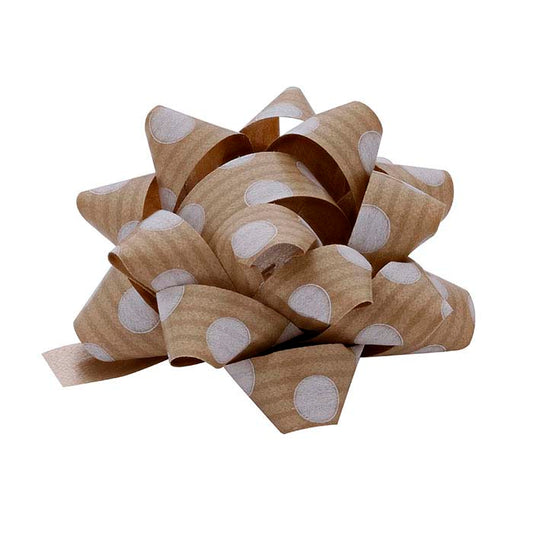 Mini Kraft with White Dots Paper 50.8mm Star Bow