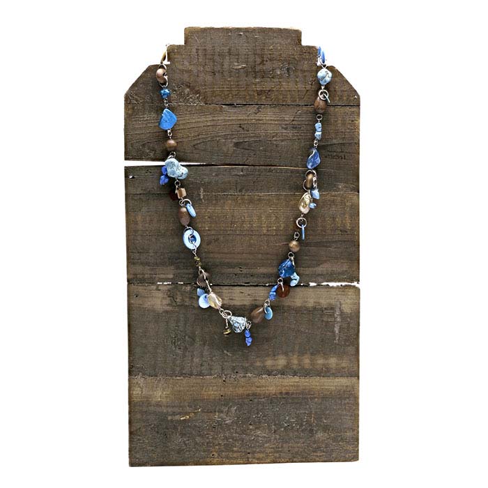 Reclaimed Wood Stepped Easel Necklace Display