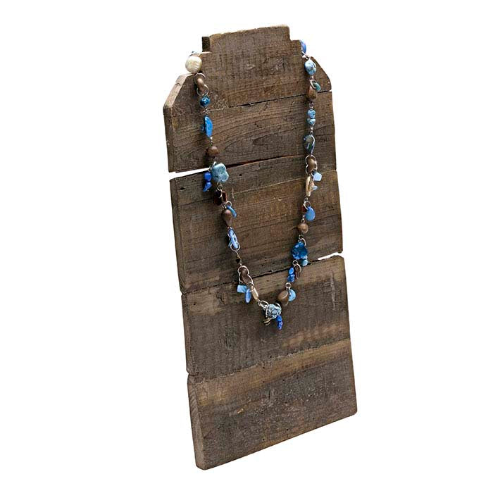 Reclaimed Wood Stepped Easel Necklace Display