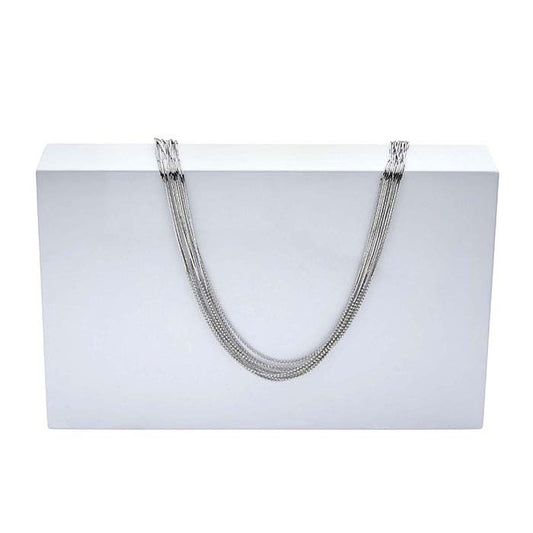 광택 있는 흰색 플라스틱 직사각형 블록 디스플레이