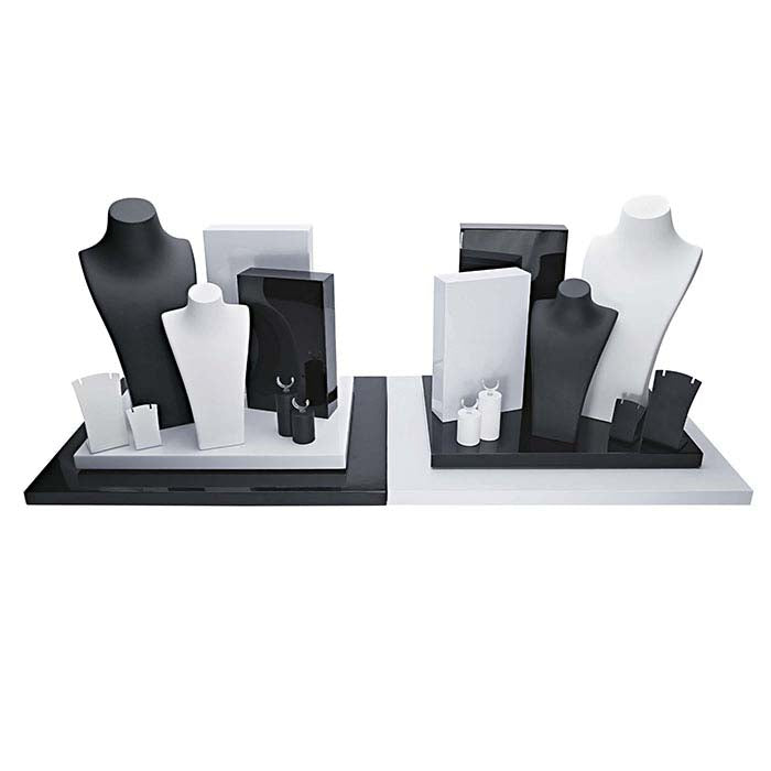 Glanzend Zwart Plastic Rechthoekig Blok Display