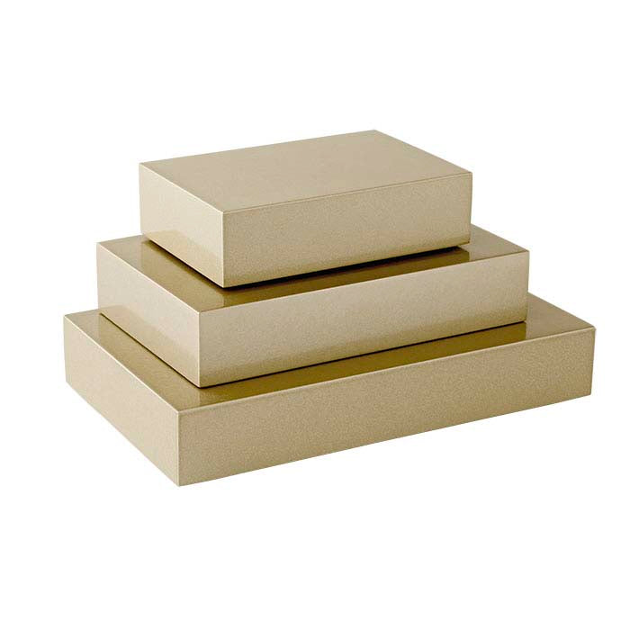 Metallic Gold Plastic Rectangle Block Display
