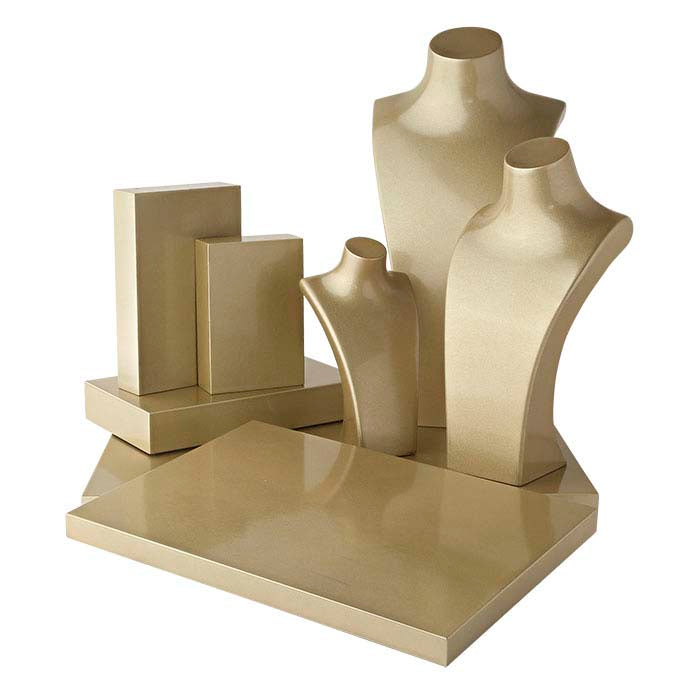 Metallic Gold Plastic Rectangle Riser Display