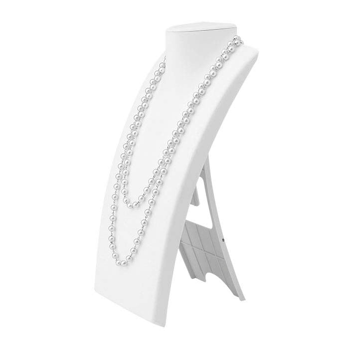 White Plastic Travel Necklace Bust Display, 342.9 mm