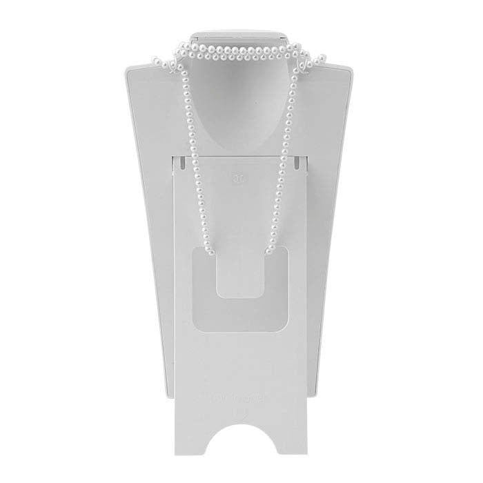 White Plastic Travel Necklace Bust Display, 342.9 mm