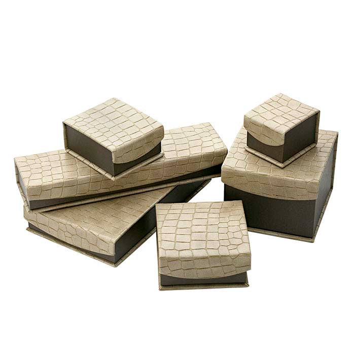 "Mock Croc" Textured Faux Leather Bracelet Gift Box