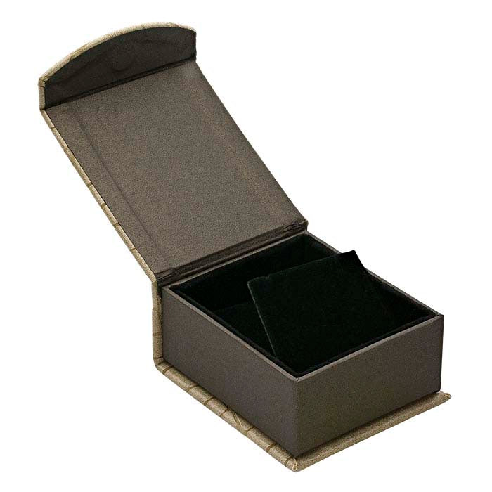 "Mock Croc" Brown Textured Pendant and Earring Gift Box