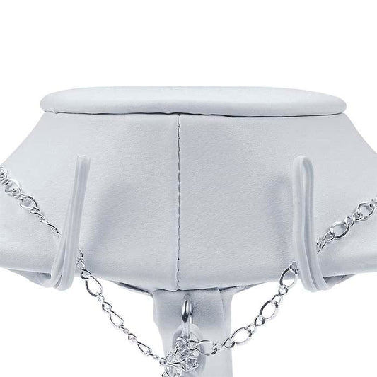 White Faux Leather Necklace Bust Display
