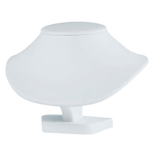 White Faux Leather Necklace Bust Display