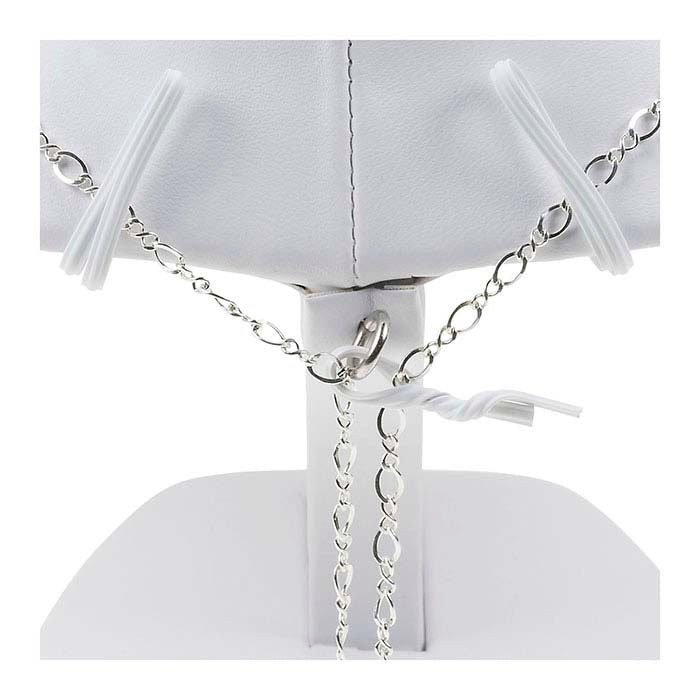 White Faux Leather Necklace Bust Display