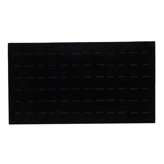 Svart velourflockad insats för 72-ringars bricka