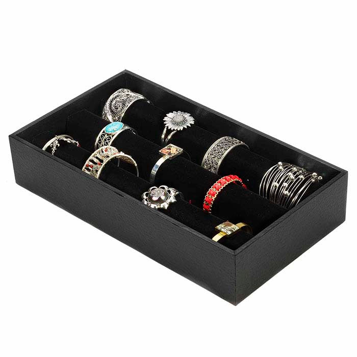 Black Velvet Bar Cuff Bracelet Display