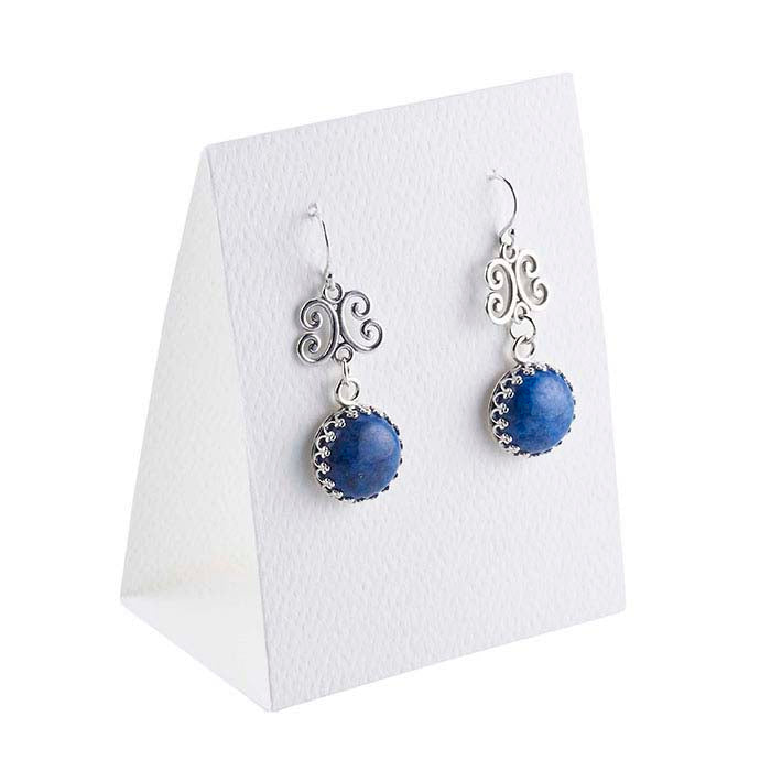 White Textured Paper Earring Tent Card