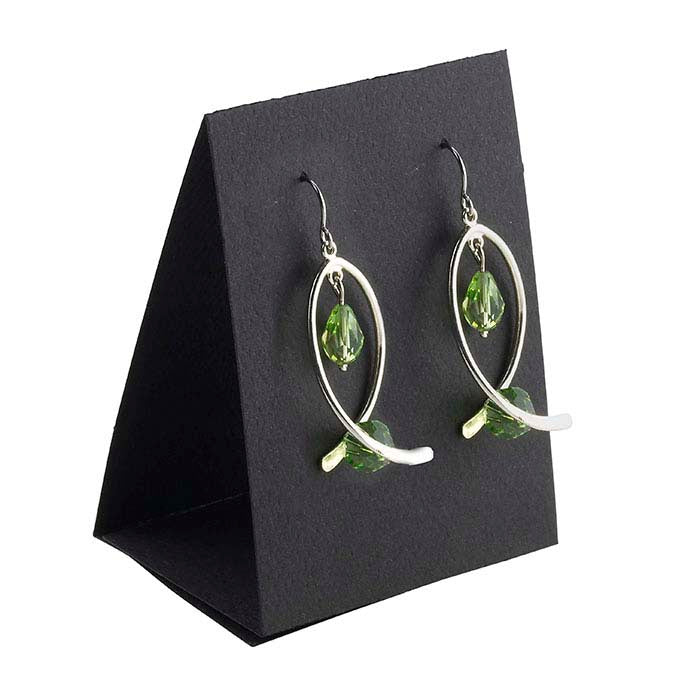 Black Textured Paper Earring Tent Card