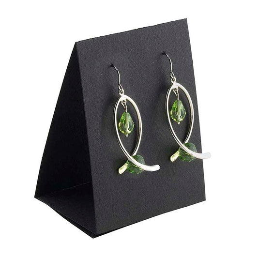 Black Textured Paper Earring Tent Card