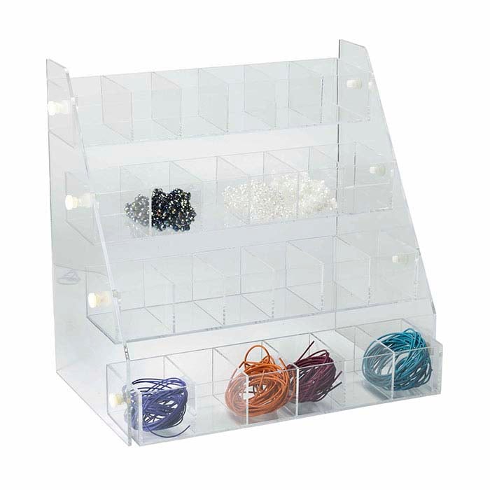 Clear Acrylic Angled Display Case, 24-Compartment