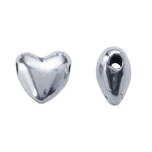 Sterling Silver 5.6 x Puffed Heart Bead