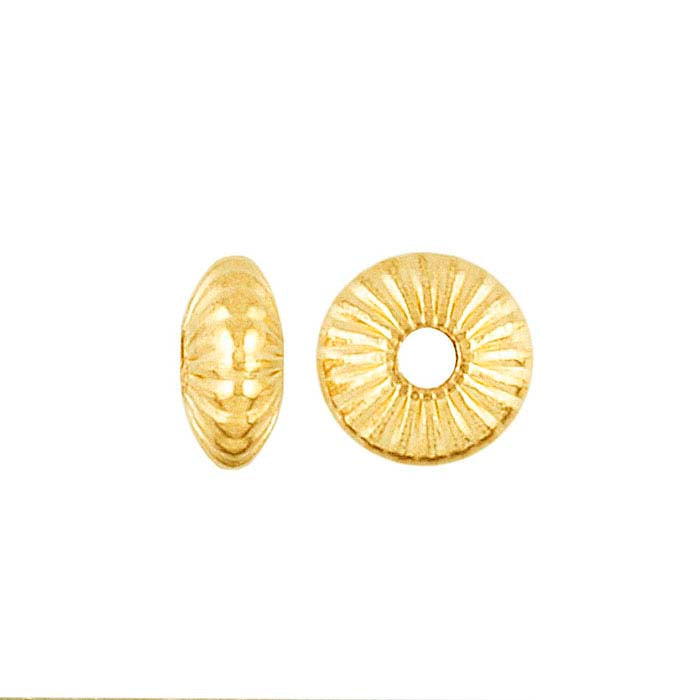 14/20 Yellow Gold-Filled Corrugated Saucer Bead