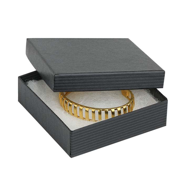 Black Pintripe Recycled-Paper Gift Box