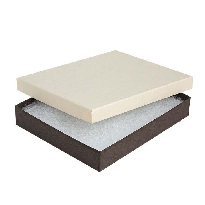 Coffee Shop Coffee and Cream Recycled-Paper Textured 3-1/ W x 3-1/ D x H Gift Box