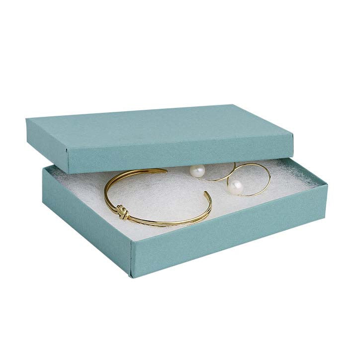 קופסת מתנה מנייר ממוחזר בצבע קצף ים 133.35 מ"מ x 95.25 מ"מ x 22.22 מ"מ