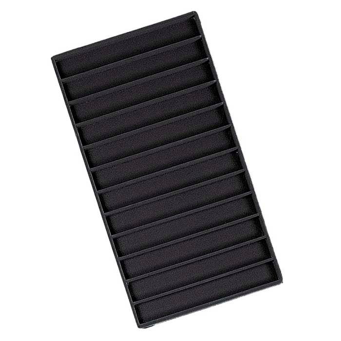Black Flocked Plastic Divided Bracelet or Watch Tray Insert