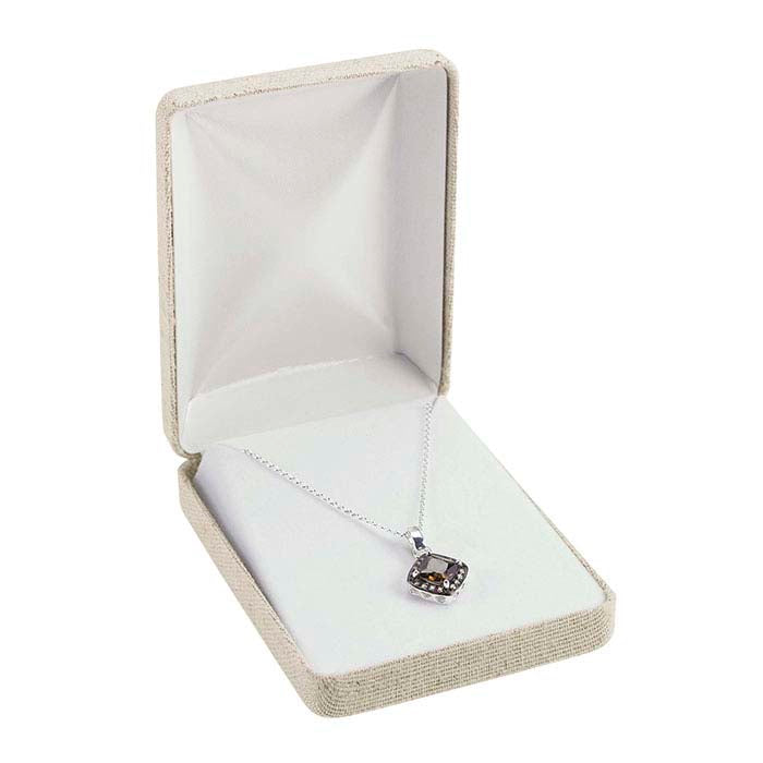 קופסת מתנה לתליון פשתן טבעי