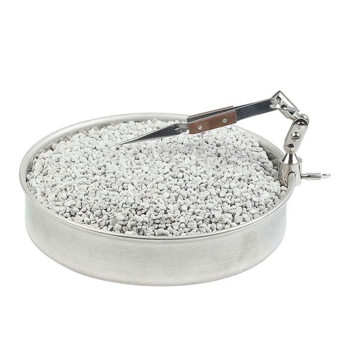 Annealing Pan with Pumice and Third-Hand Cross-Lock Tweezers with Fiber-Grip Handles