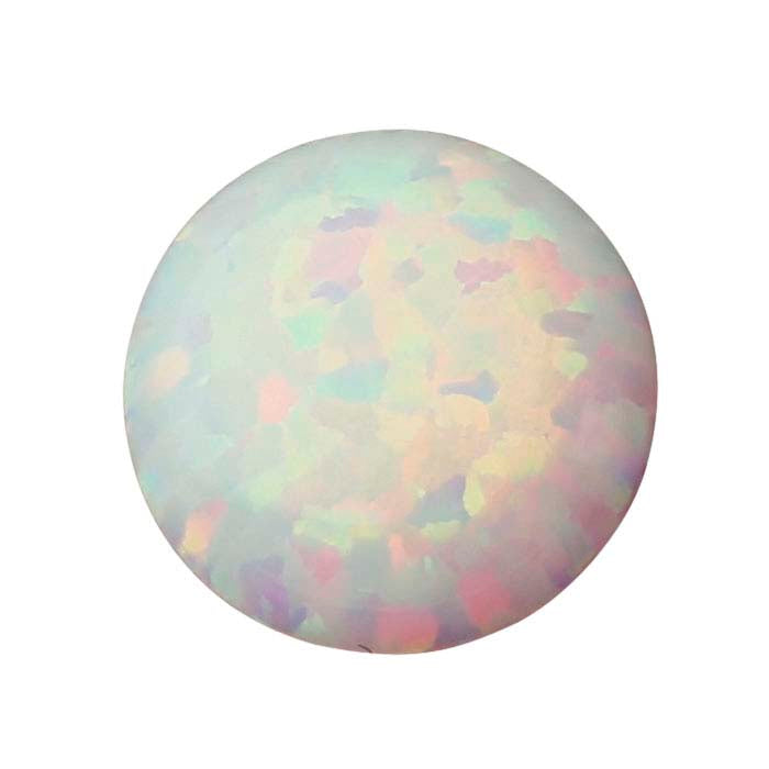 Kyocera White Opal 8mm Round Cabochon