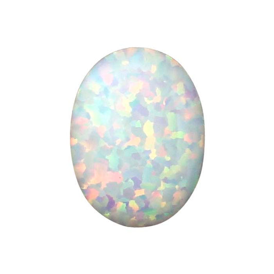 Kyocera White Opal 8 x 6mm Oval Cabochon